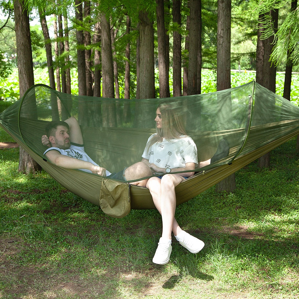 1-2 Person Portable Outdoor Camping Hammock with Mosquito Net