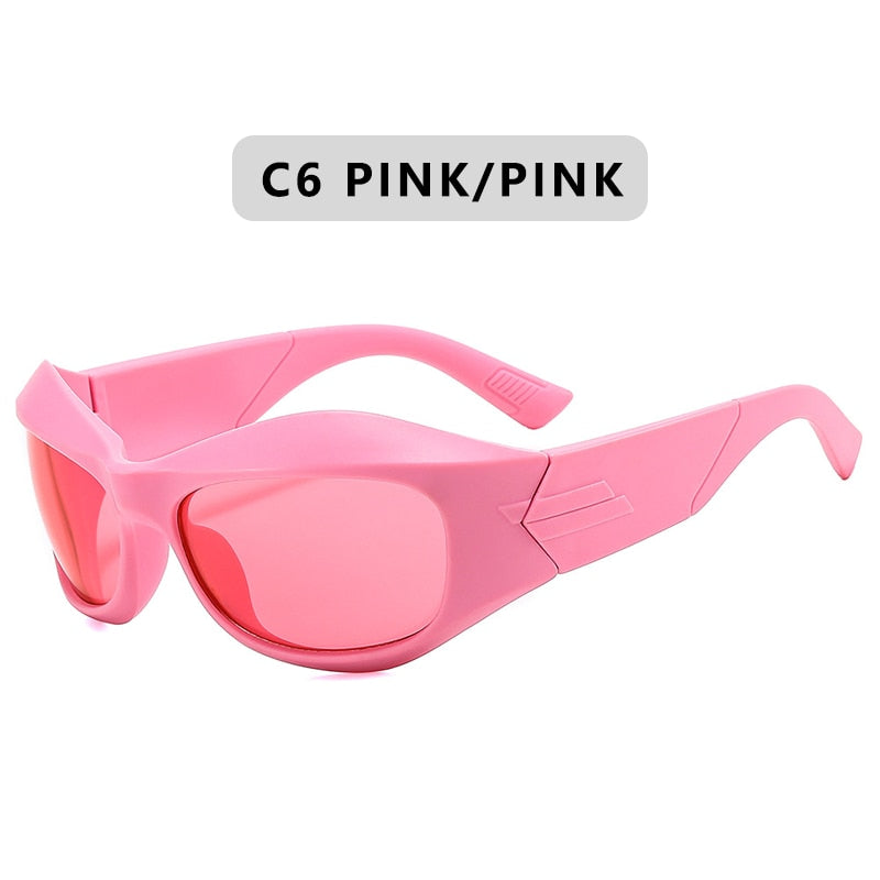 2023 Trend Steampunk Sunglasses Women Men Fashion Sun Glasses Punk Female Y2K Mirror Goggle Shades Eyeglasses UV400