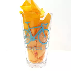 Aqua Evanston Bicycle Pint Glass