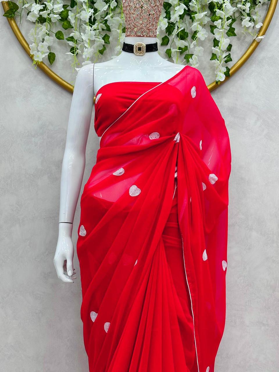 Beautiful Red Saree for women -SPARK001RS