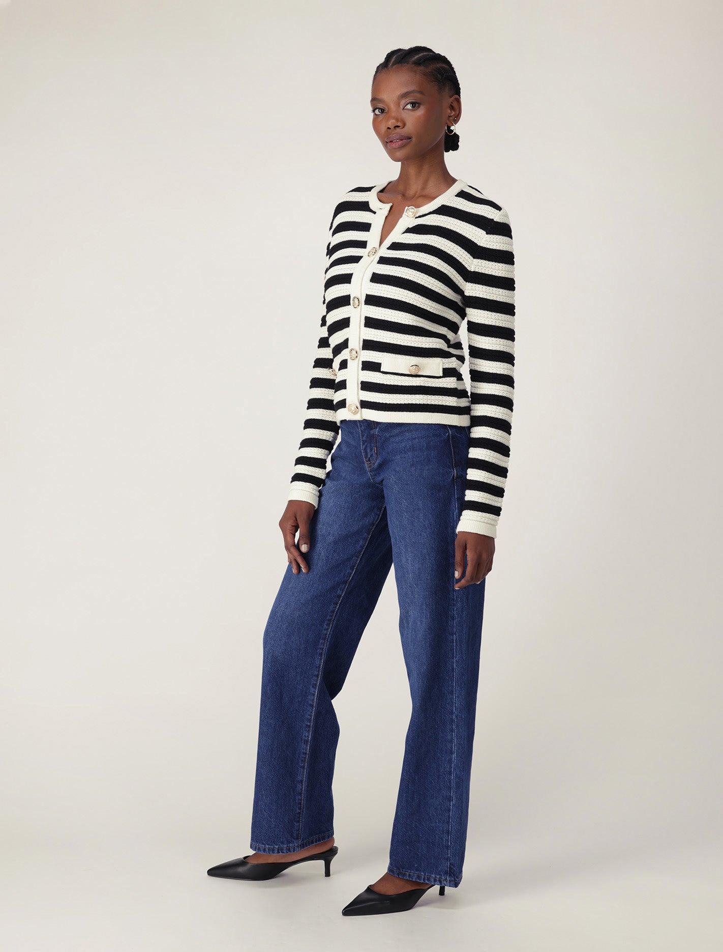 Beri Striped Knit Cardigan