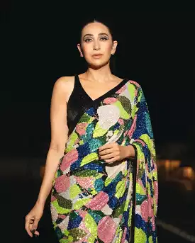 Bollywood Celebrity Karishma Kapoor inspired Block Buster Sequins Saree for women-SSS001BRKK<br data-mce-fragment=1>