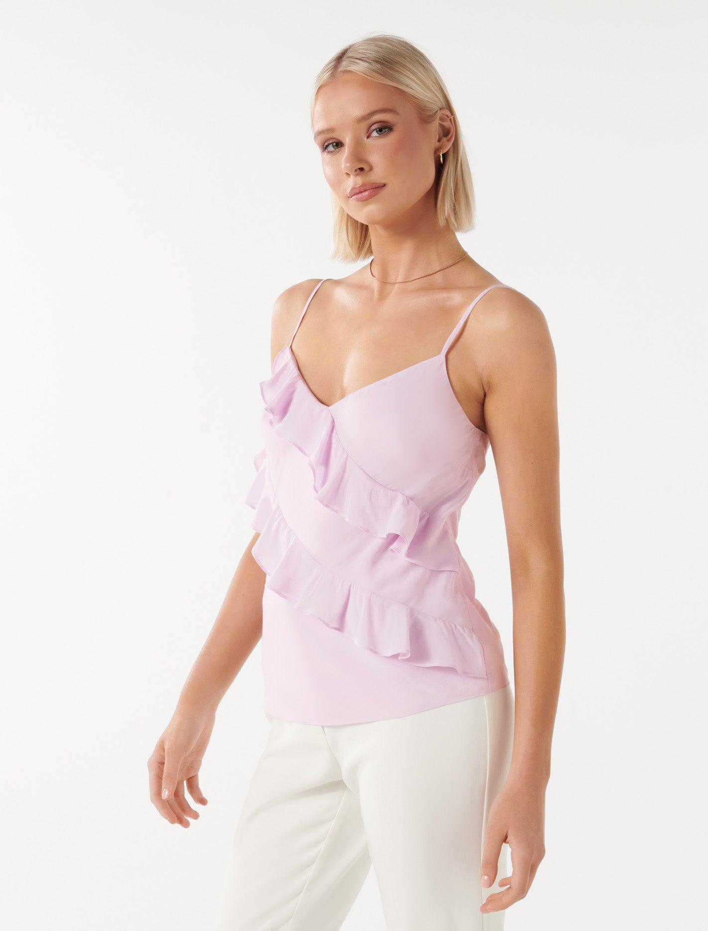 Bradshaw Bias Ruffle Cami Top