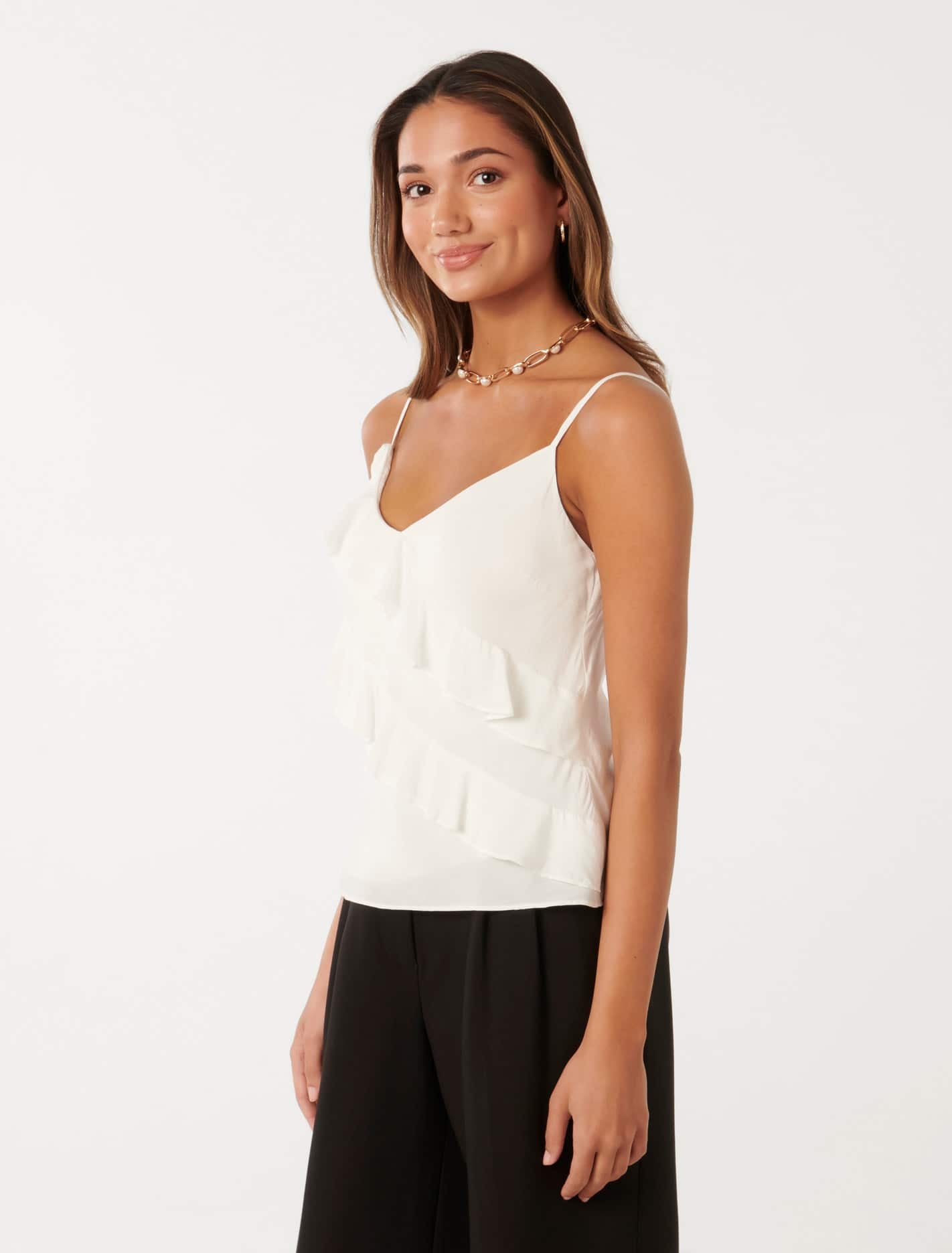 Bradshaw Petite Bias Ruffle Cami Top