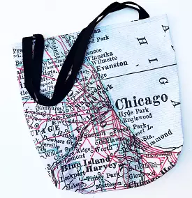 Chicago Map Tote Bag