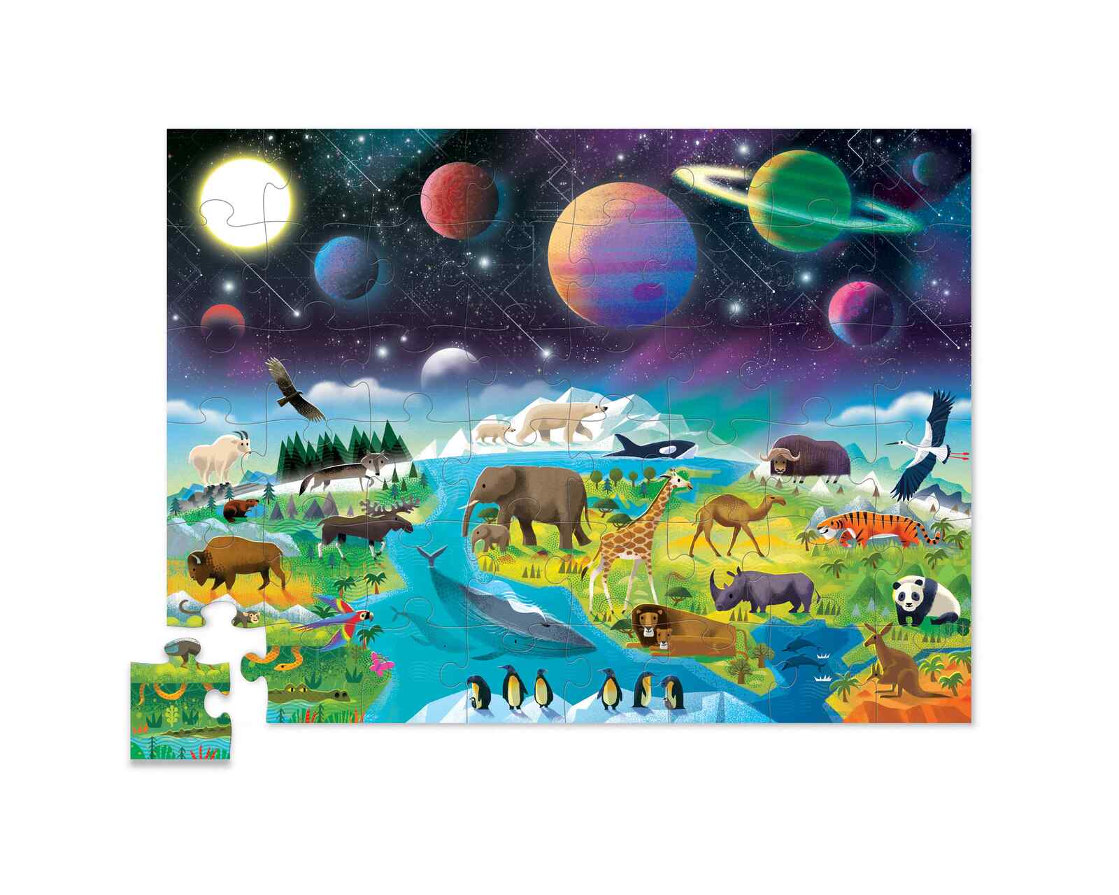 Crocodile Creek Above & Below Puzzle 48pc - Earth & Space