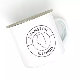 Evanston, Illinois Metal Mug - White