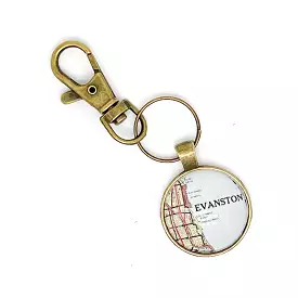 Evanston Map Key Chain