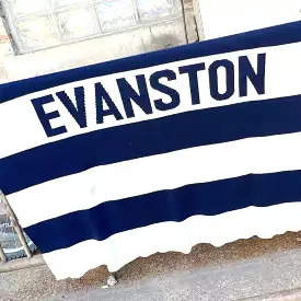 Evanston Navy & Cream Knit Throw Blanket