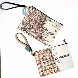 Evanston or Chicago Zip Pouch Wristlet