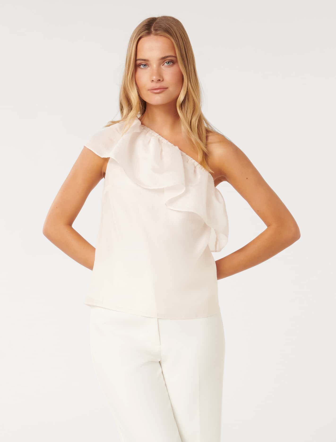 Fern Asymmetric Frill Top