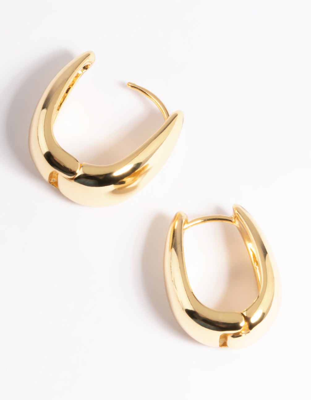 Gold Plated Bold Tapered Hoop Earrings