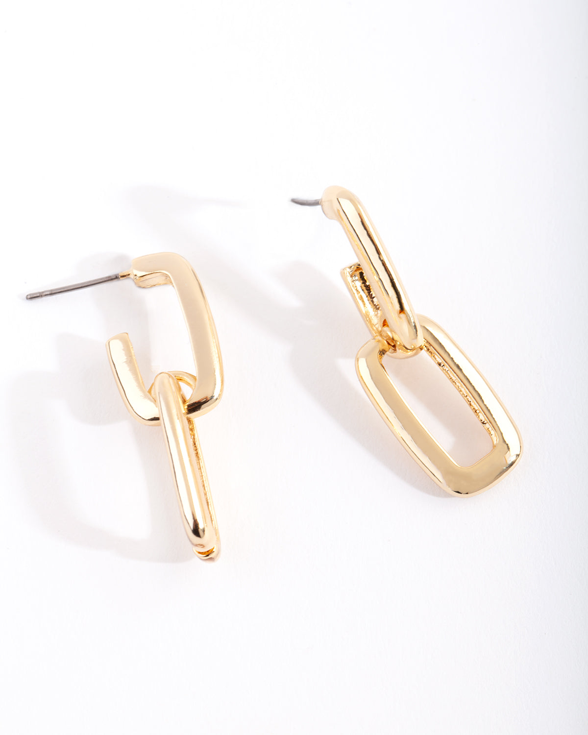 Gold Plated Chunky Link Drop Earrings