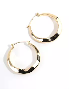 Gold Plated Large Swirl Hoop Earrings