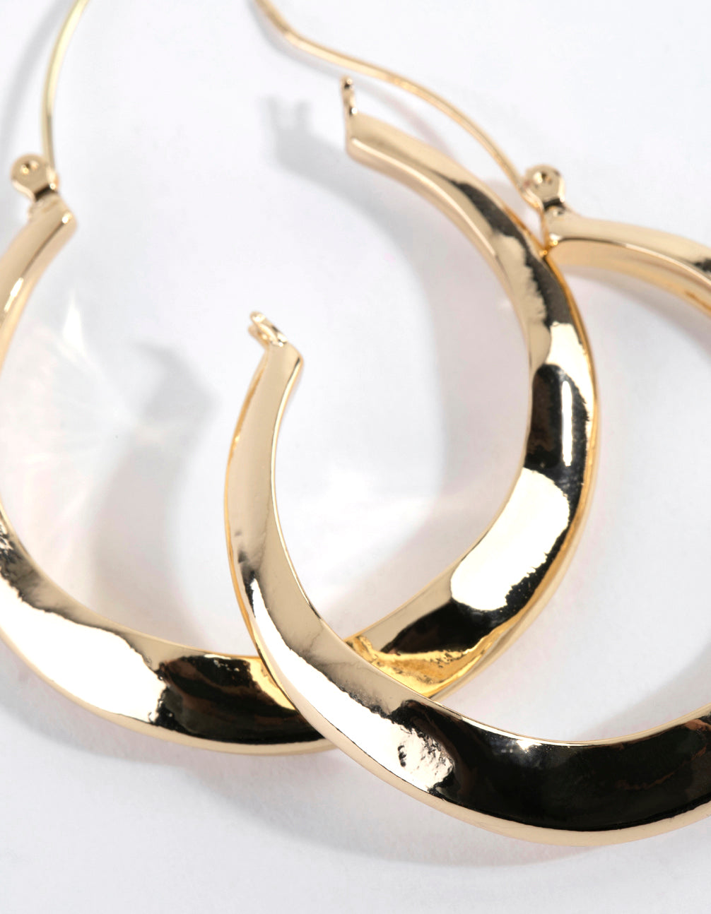 Gold Plated Large Swirl Hoop Earrings