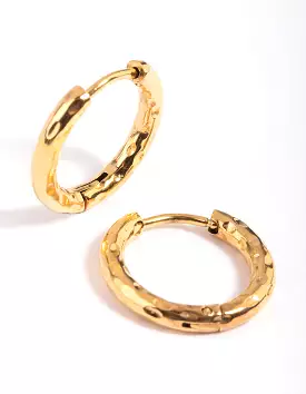 Gold Plated Surgical Steel Molten Hoop Earrings