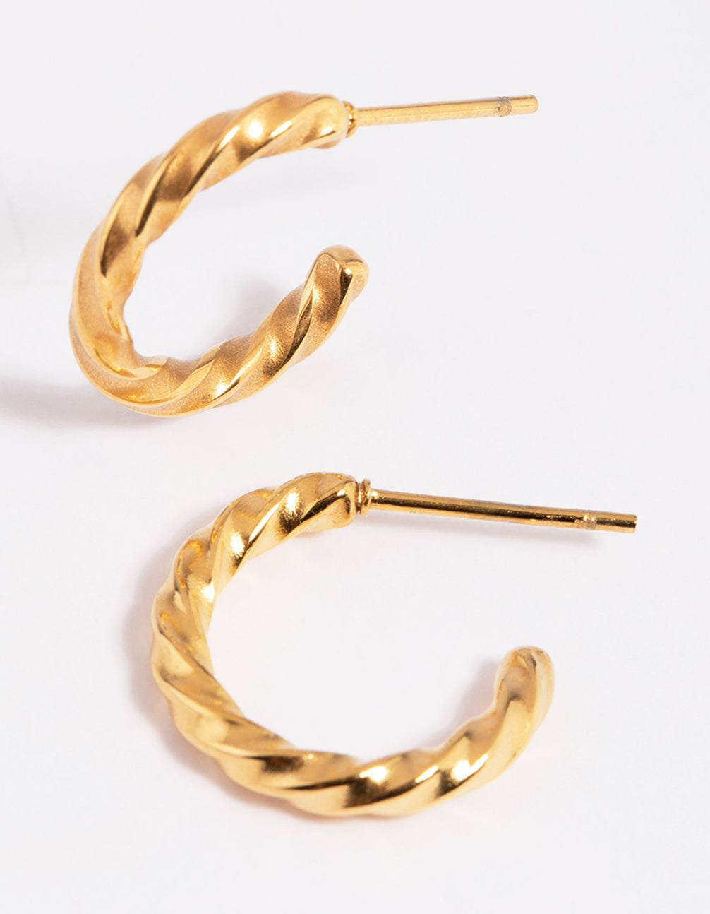 Gold Plated Surgical Steel Twisted Hoop Earrings