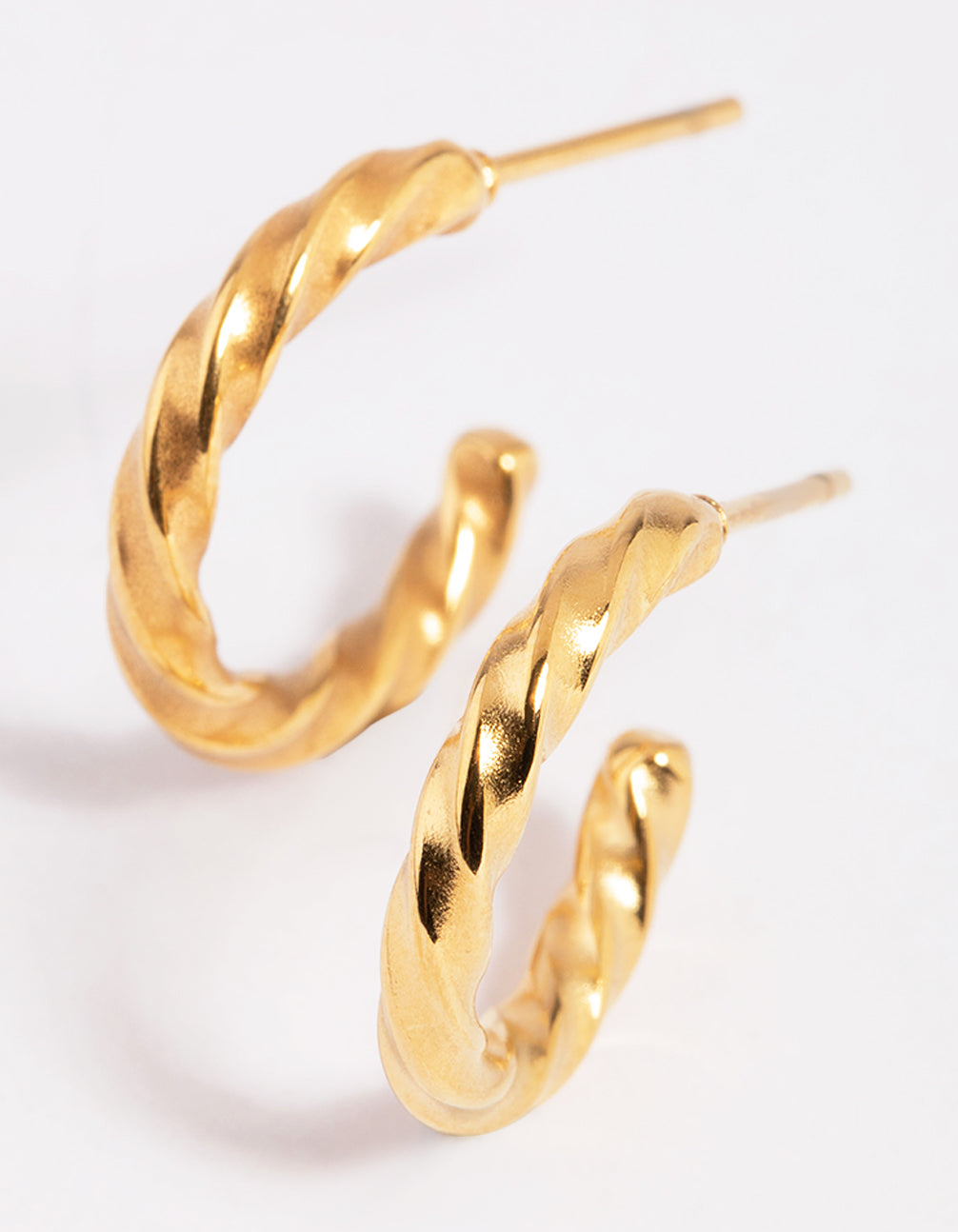 Gold Plated Surgical Steel Twisted Hoop Earrings