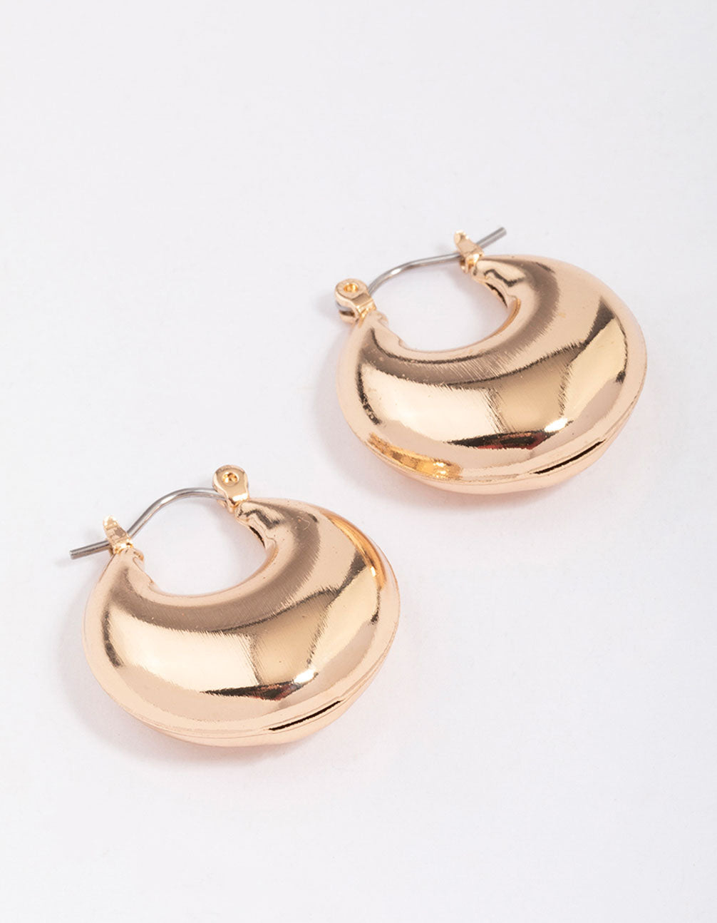 Gold Puffy Stretch Hoop Earrings