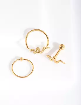 Gold Snake Earring Pack