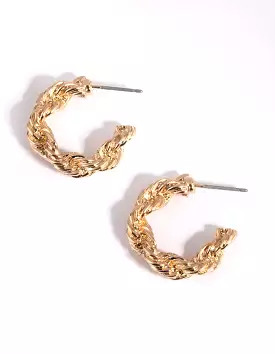 Gold Thick Wrapped Earrings