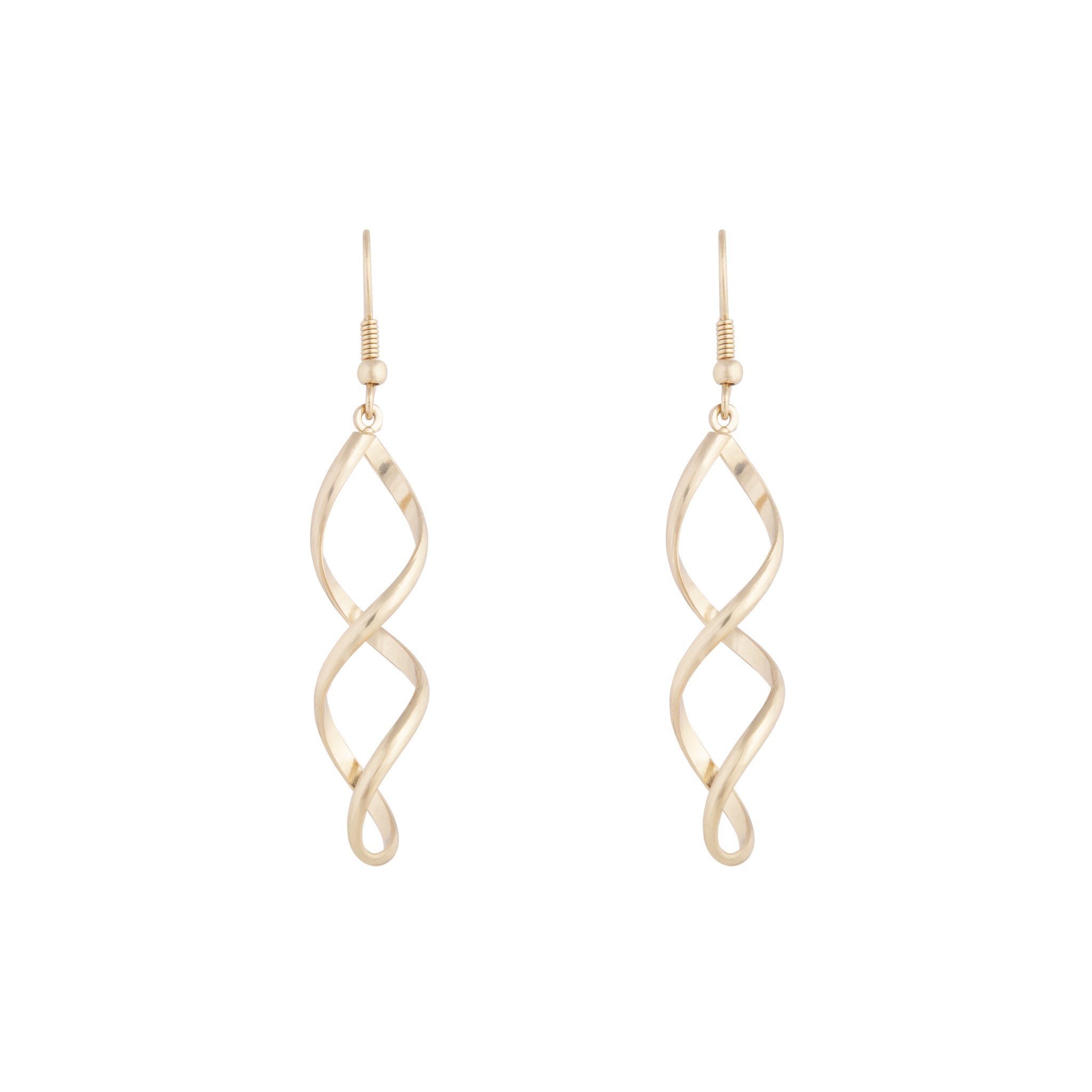 Gold Wave Drop Earrings