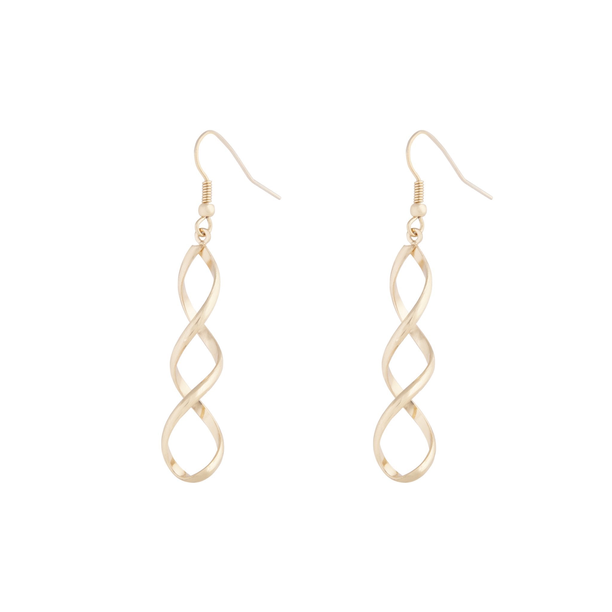 Gold Wave Drop Earrings