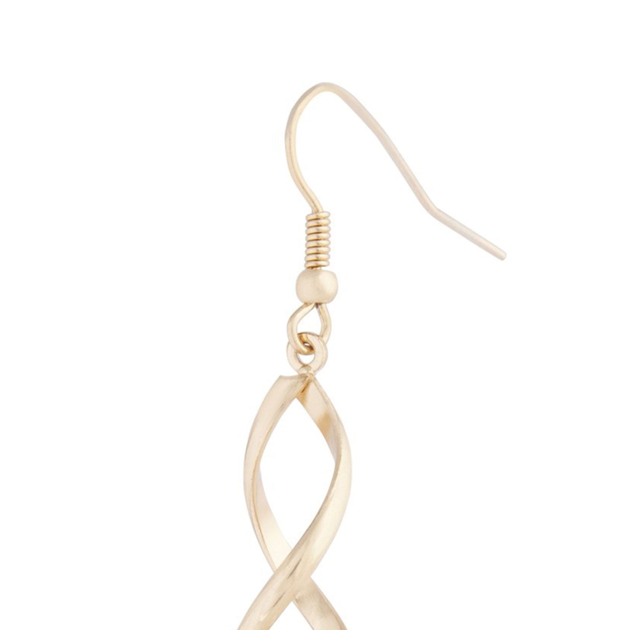 Gold Wave Drop Earrings