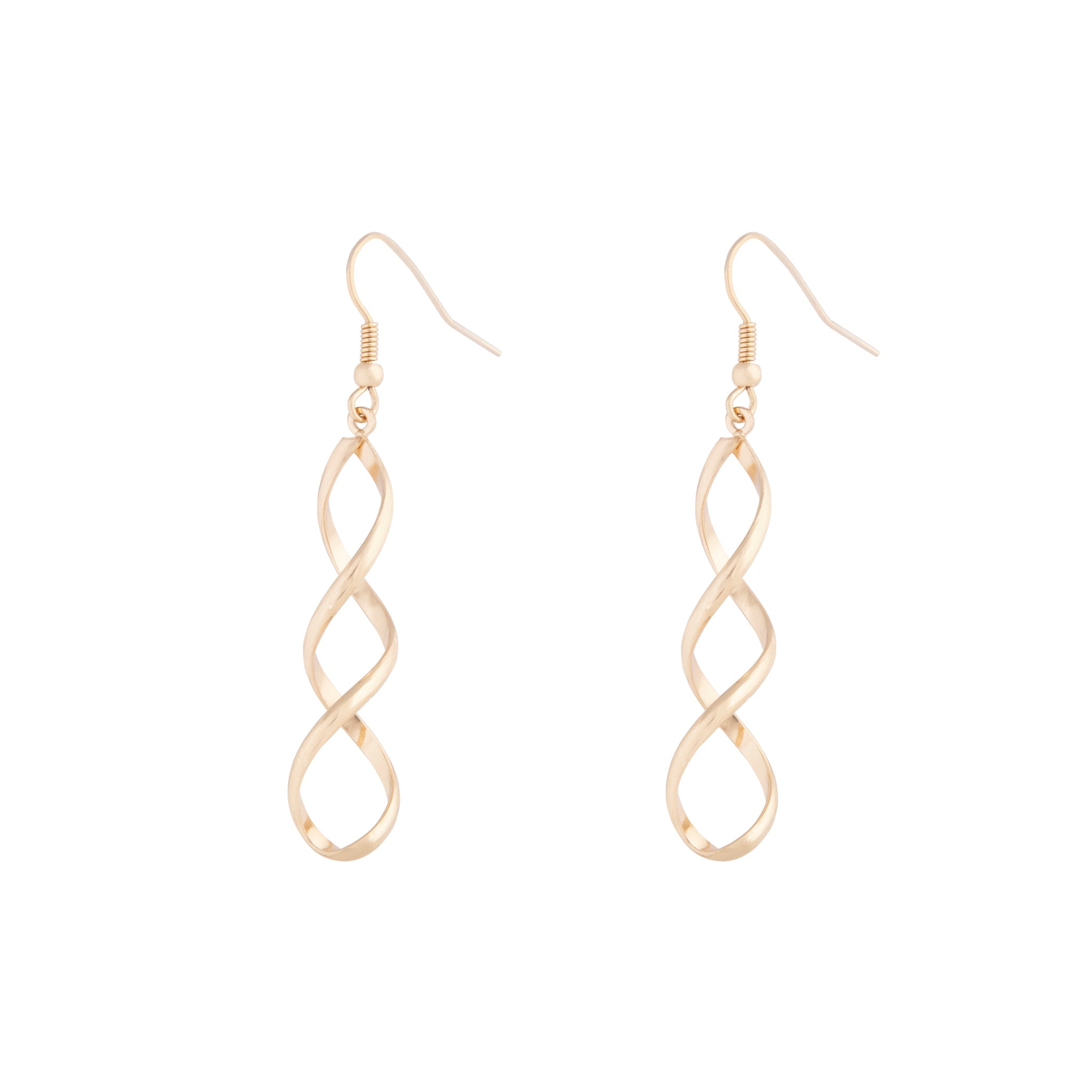 Gold Wave Drop Earrings