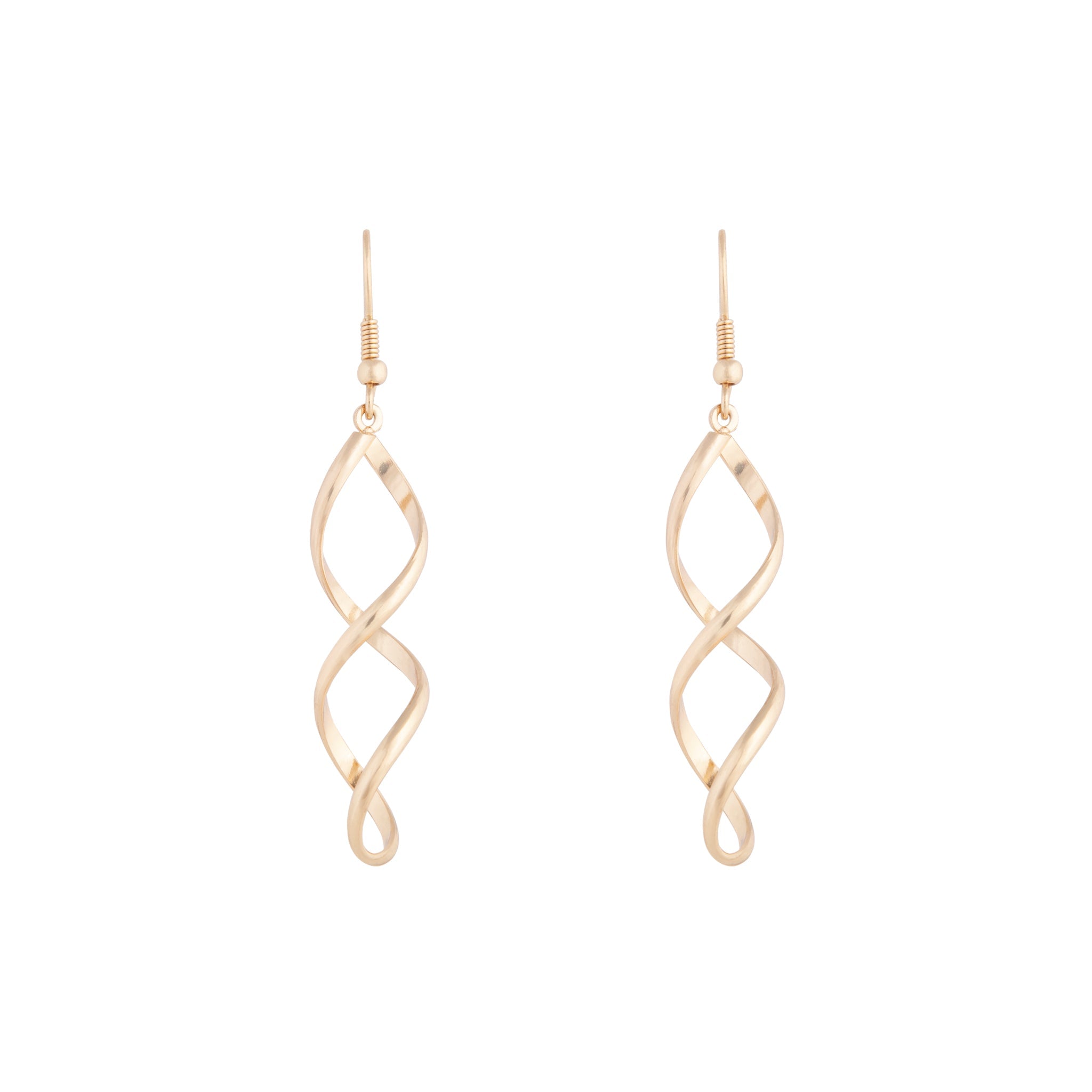 Gold Wave Drop Earrings