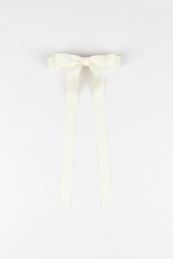 Ivory Satin Double Hair Bow