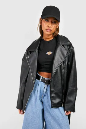 Jackets & Coats | Super Oversized Belted Biker Jacket | boohoo