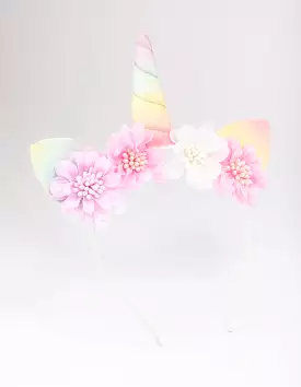 Kids Fabric Unicorn & Flower Headband