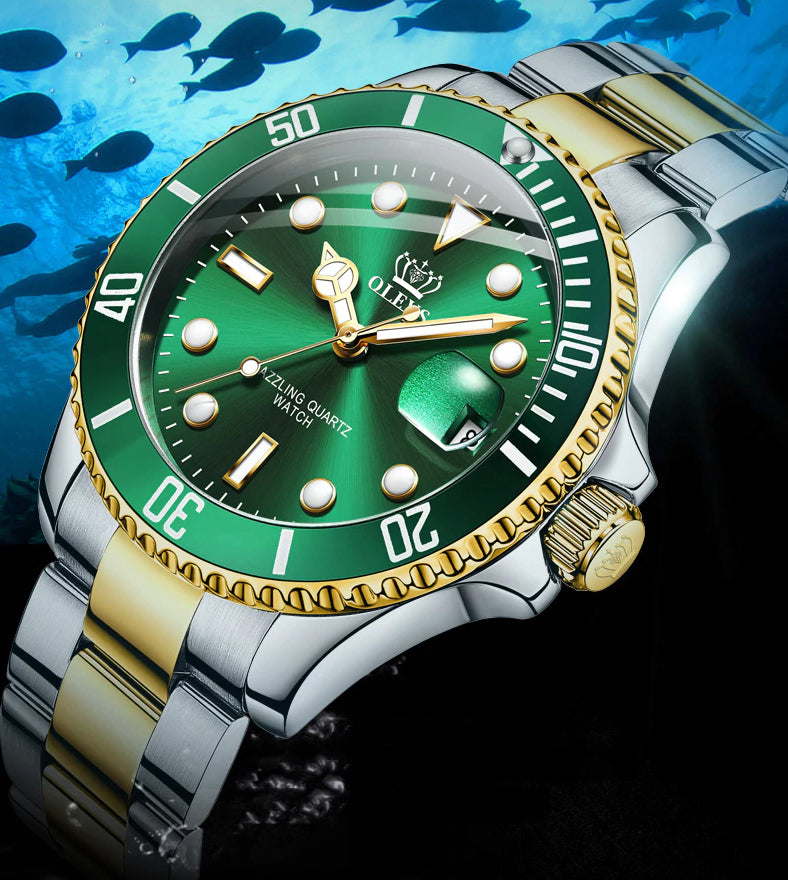 Marine Style Green Waterproof Watch When you get Wet at AshoreShop