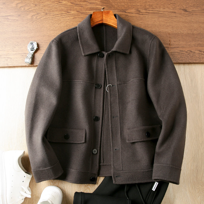 Mens Double Side Wool & Blended Easy Short Coats Autumn and Winter