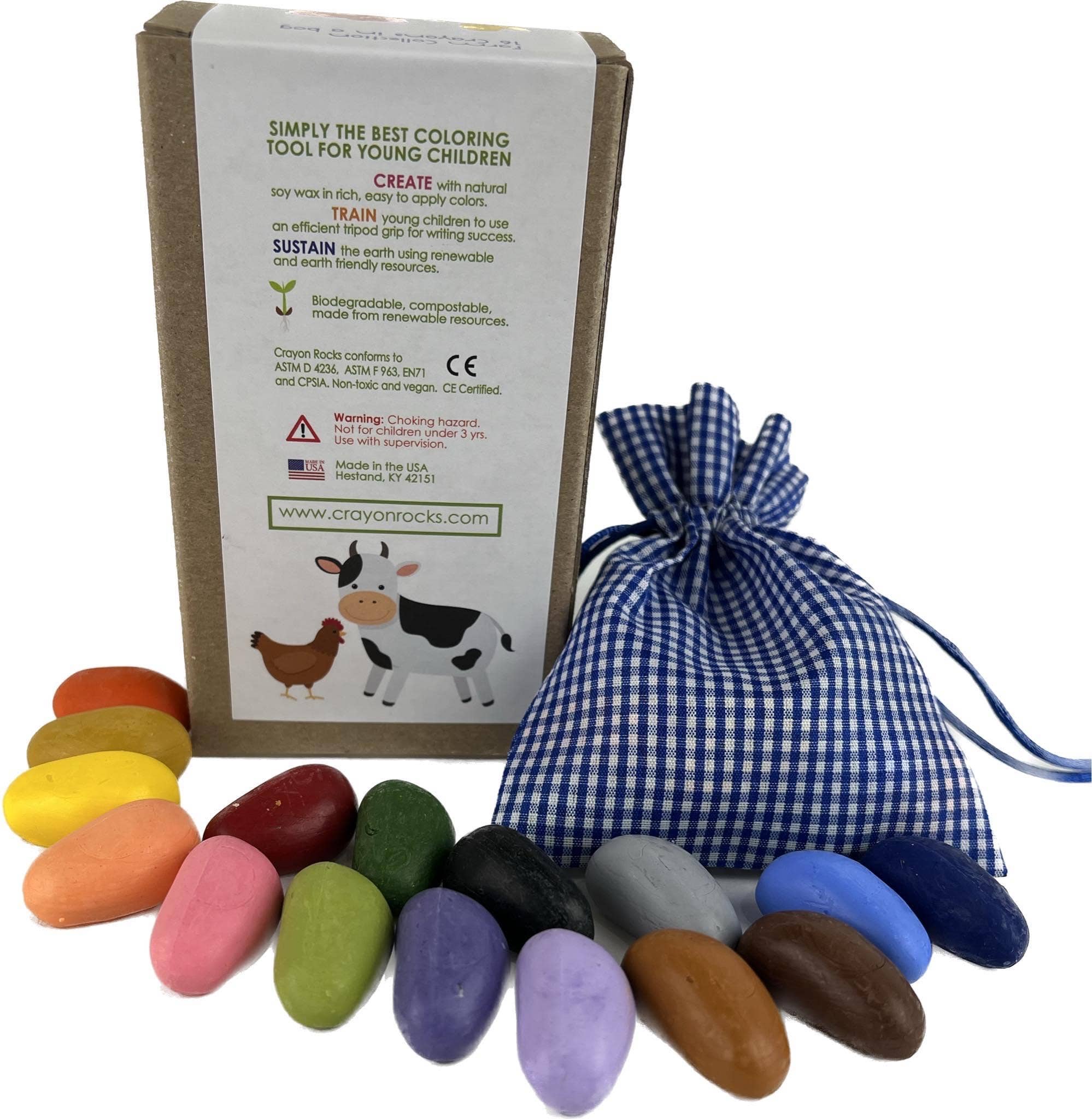 NEW - 16 Crayon Rocks FARM COLLECTION