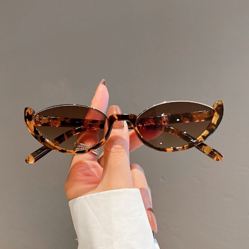 New in Small Cat Eye Sunglasses Women Trendy Vintage Composite Shades Eyewear