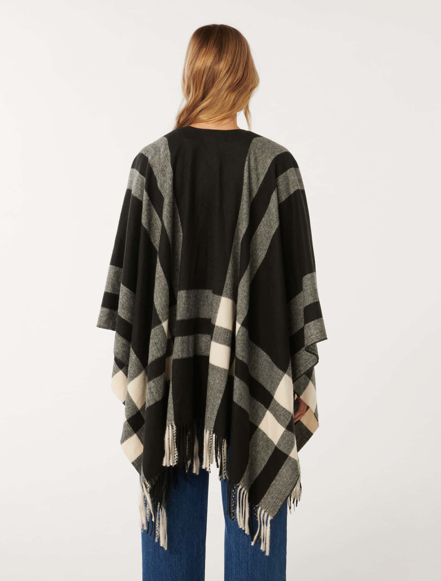 Olivia Check Wrap Cape