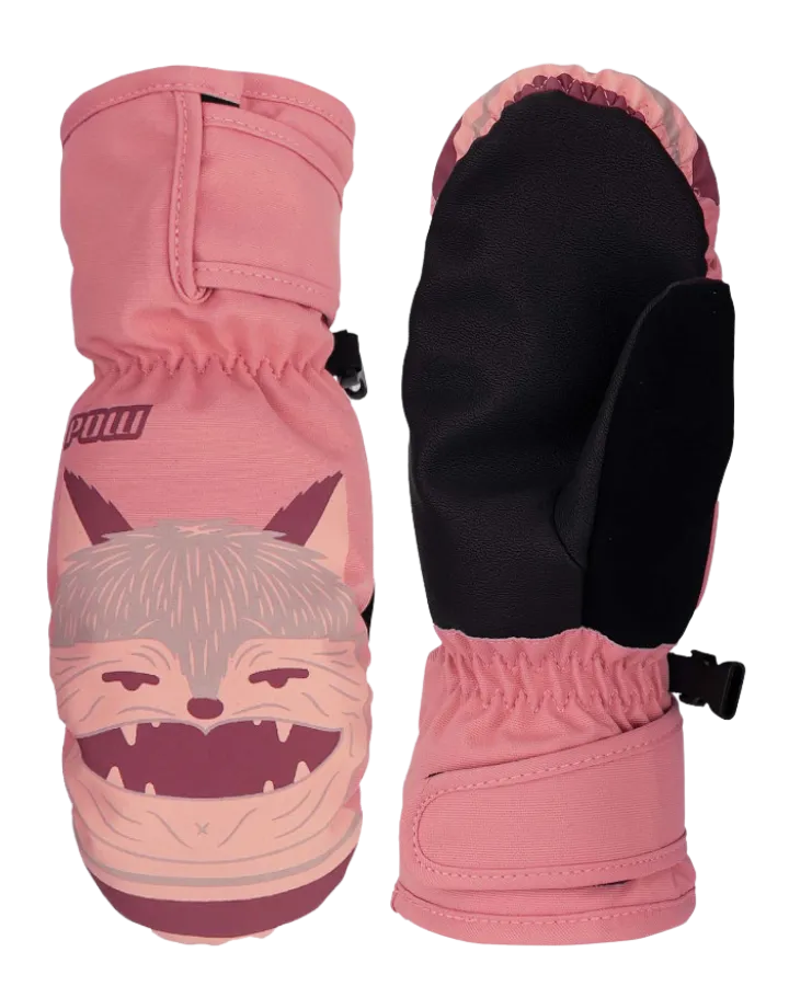 POW Critter Kids' Mittens - Geranium Pink - 2023