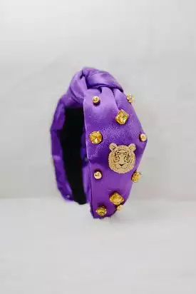 Purple LSU Tiger Jewel Headband