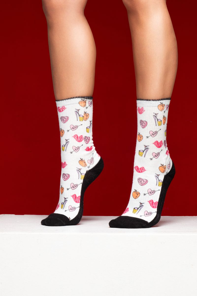 RAD Tattoo Socks - White