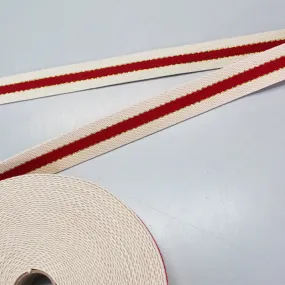 Red and Gold Cotton Webbing - 30mm