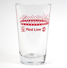 Red Line Pint Glass