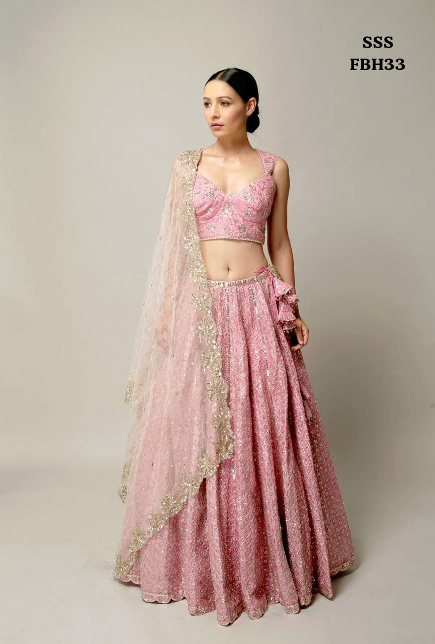 Sandyarani , elegant pink lehenga for women -SSS001PL