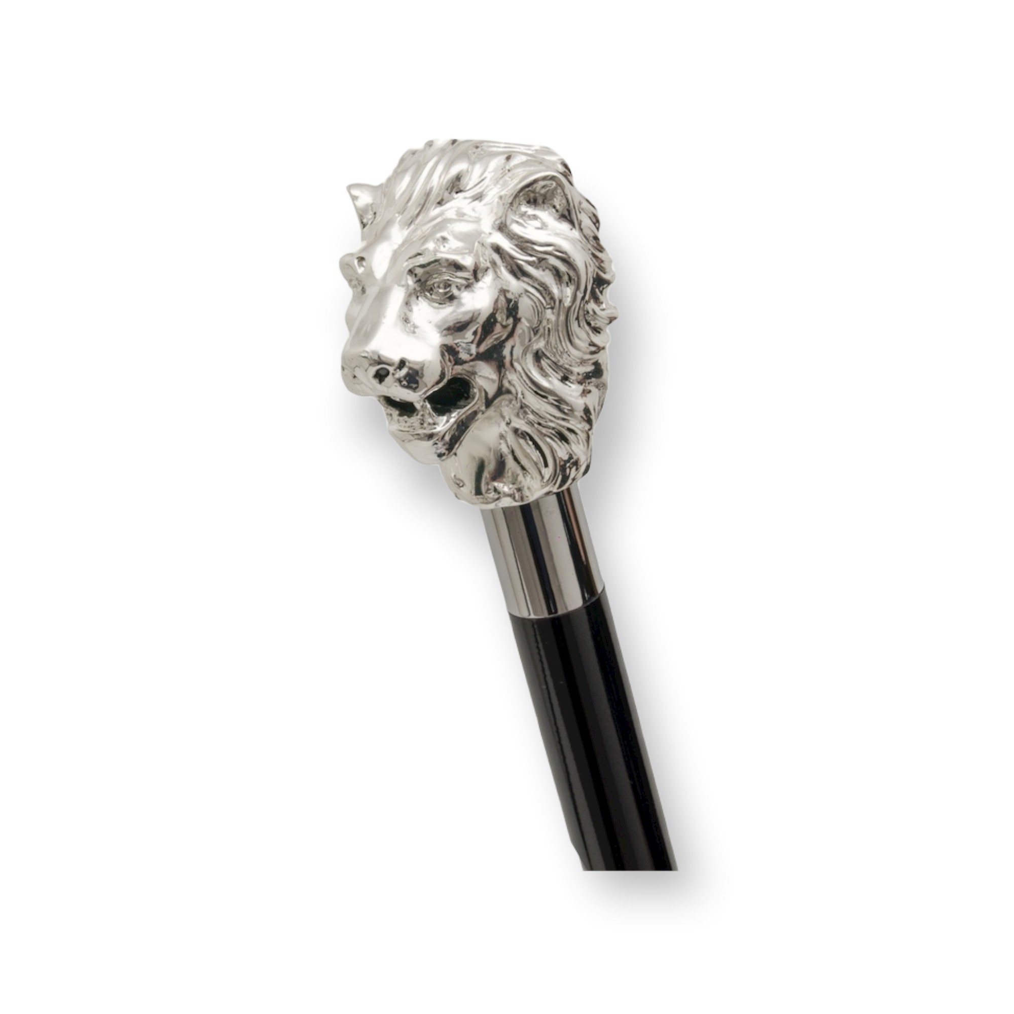 SILVER LION WALKING STICK