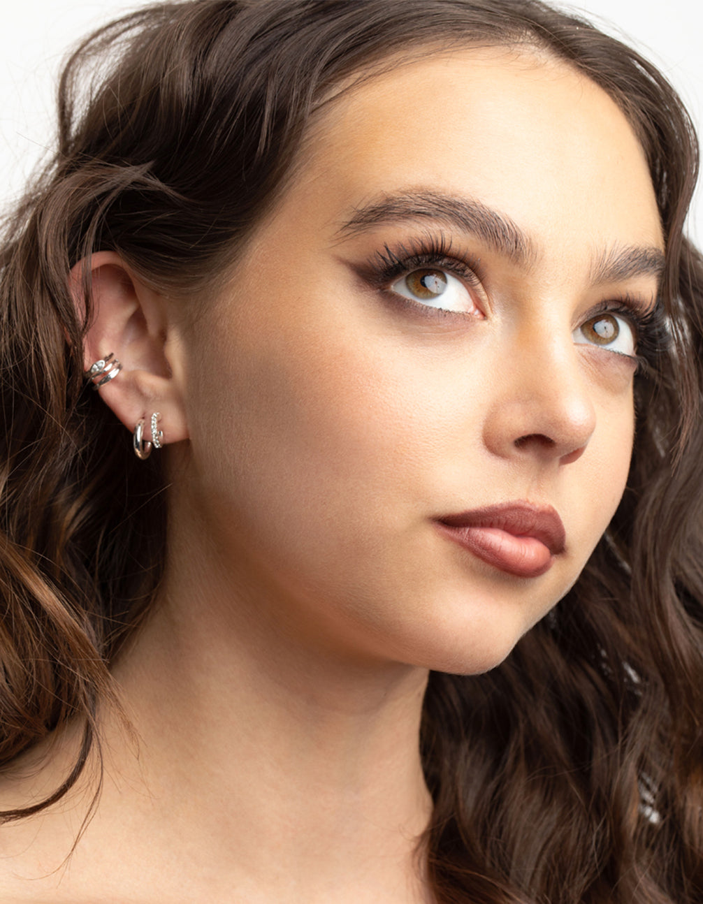 Silver Plated Diamante Hoops 5-Pack