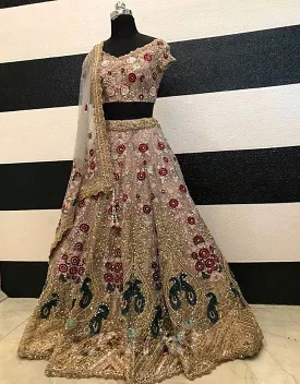 SSS Launching 3.5 Meter Flare Soft Mono Net Sequins Embroidered work Lehenga -SSS001PL<br data-mce-fragment=1>