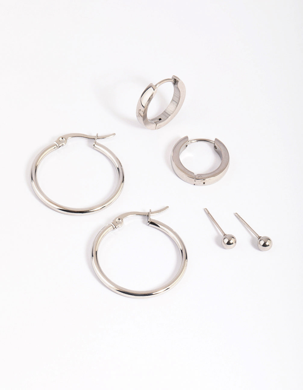 Stainless Steel Ball Stud Earring Pack