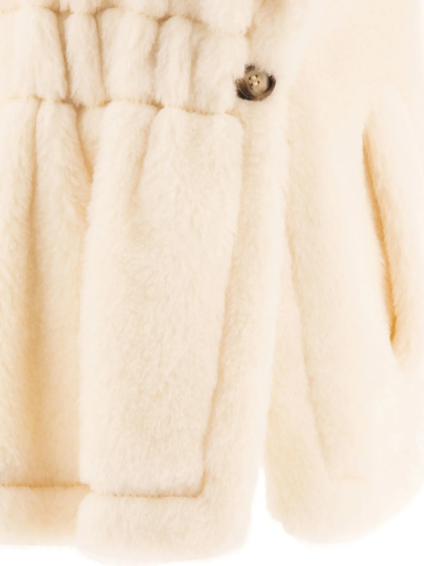 Teddy Fabric Short Cape Coats White