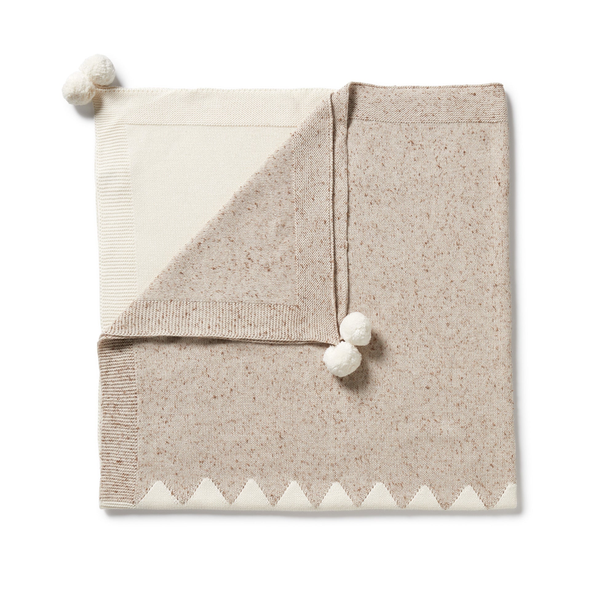 Wilson & Frenchy Jacquard Blanket - Almond Fleck